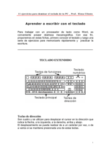 Aprender a escribir con el teclado TECLADO EXTENDIDO Teclas