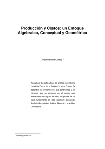 Producción y Costos: un Enfoque Algebraico, Conceptual y