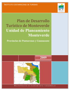 Plan de Desarrollo Turístico de Monteverde Unidad de