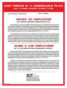 keep posted in a conspicuous place notice to employees aviso a los