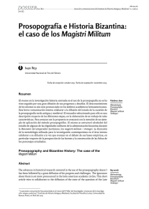 Prosopografía e Historia Bizantina: el caso de los Magistri Militum