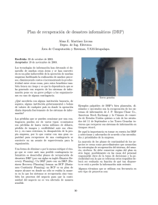 Plan de Recuperación de Desastres Informáticos (DRP). - UAM-I