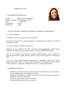 Maria Ignacia Calisto Burgos F - DGEO – Universidad de Concepción