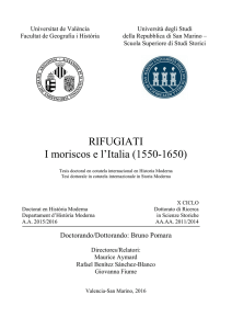 RIFUGIATI I moriscos e l`Italia (1550