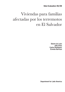 Viviendas para familias afectadas por los terremotos en El