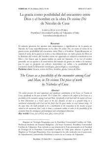 La gracia como posibilidad del encuentro entre Dios y el hombre en