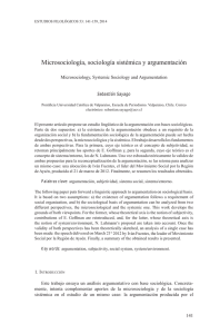 Microsociología, sociología sistémica y argumentación