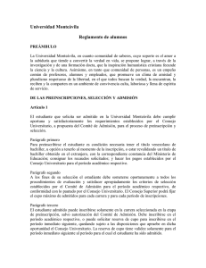 Universidad Monteávila Reglamento de alumnos