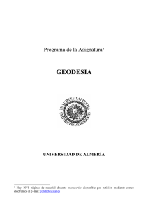 Programa de la asignatura: Geodesia
