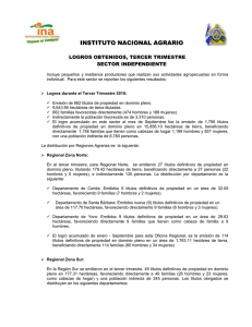 Tercer Trimestre 2010 - Instituto Nacional Agrario