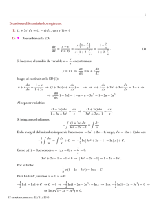 1 Ecuaciones diferenciales homogéneas . E: .x C 3y/ dy D .x y/dx