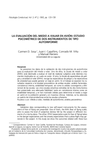 LA EVALUACIÓN DEL MIEDO A VIAJAR EN AVIÓN