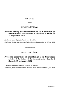 No. 14791 MULTILATERAL Protocol relating to an amendment to