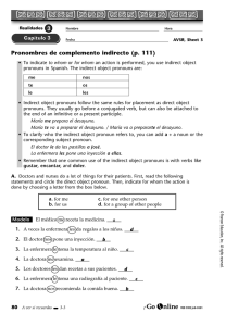 Pronombres de complemento indirecto (p. 111) a