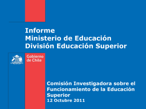 Informe Ministerio de Educación División Educación Superior
