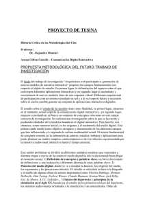 Proyecto de tesina (pre PhD)(Doctorado UPF)