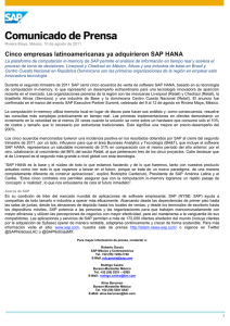 Cinco empresas latinoamericanas ya adquirieron SAP HANA