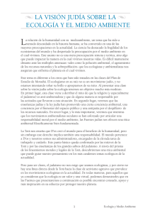 La Visión Judía sobre La ecoLogía y eL Medio aMbiente