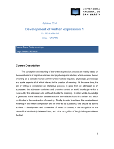 Development of written expression 1