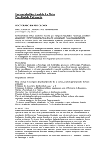Doctorado en Psicología - Universidad Nacional de La Plata