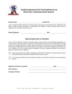 Student Agreement for Participation in an Electronic