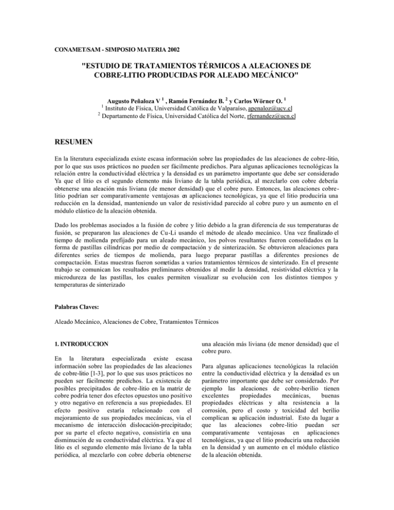 Estudio De Tratamientos Térmicos A Aleaciones De Cobre-litio