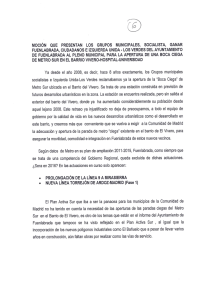 Moción Conjunta: Apertura de una estación de Metro Sur en el