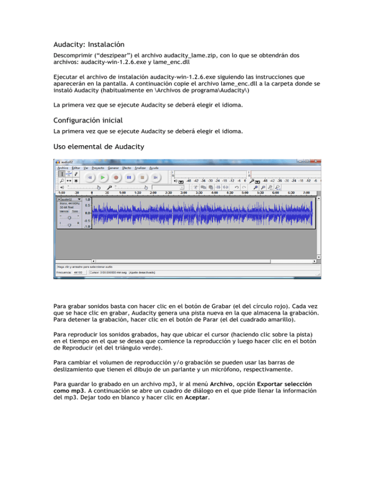 Audacity 3.4.2 + lame_enc.dll for ipod instal
