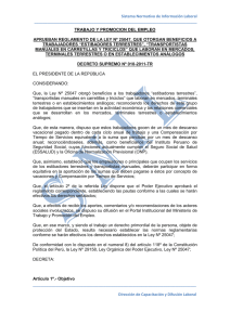 Decreto Supremo Nº 010-2011-TR