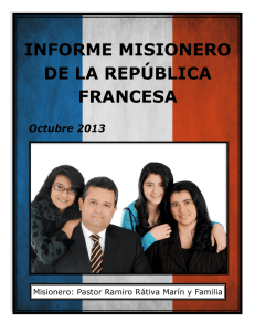 Informe Francia - Iglesia Pentecostal Unida de Colombia