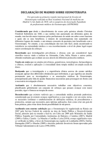Declaração de Madrid. - Sociedade Portuguesa de Ozonoterapia