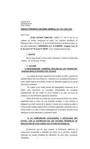 SINDICO PRESENTA INFORME GENERAL (art. 39 y 200 LCQ)