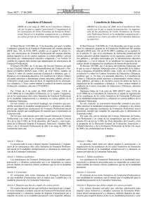 ORDE de 4 de maig de 2009 - Conselleria d` Educació, Investigació