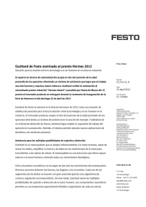 ExoHand de Festo nominado al premio Hermes 2012