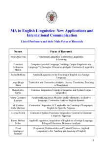 MA in English Linguistics: New Applications and International