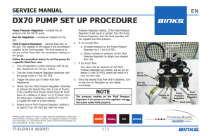 dx70 pump set up procedure