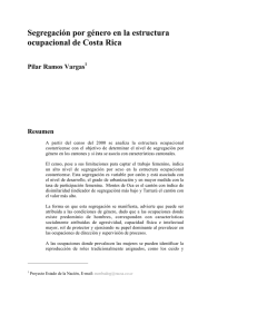 Segregación por género en la estructura ocupacional de Costa Rica
