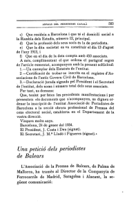 Una petició dels periodistes de Balears