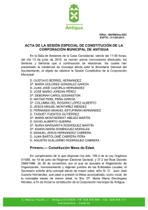 ACTA DE LA SESIÓN ESPECIAL DE CONSTITUCIÓN DE LA