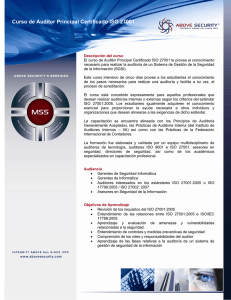 Curso de Auditor Principal Certificado ISO 27001