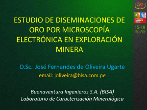 estudio de diseminaciones de oro por microscopía electrónica en