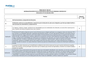 Prácticas de Gobierno Corporativo