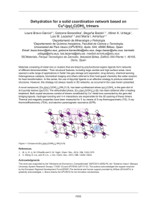 Dehydration for a solid coordination network based on CuII