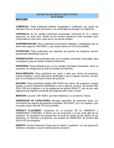 DEFINICION DE PIEZAS PUBLICITARIAS TELEVISI&Oacute;N MAYO 2009