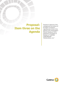 Proposal: Item three on the Agenda