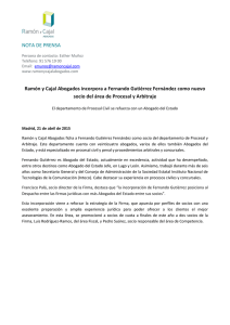 nota de prensa - Ramon y Cajal Abogados