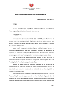 resolución administrativa n° 136-2011-p-csjca-pj