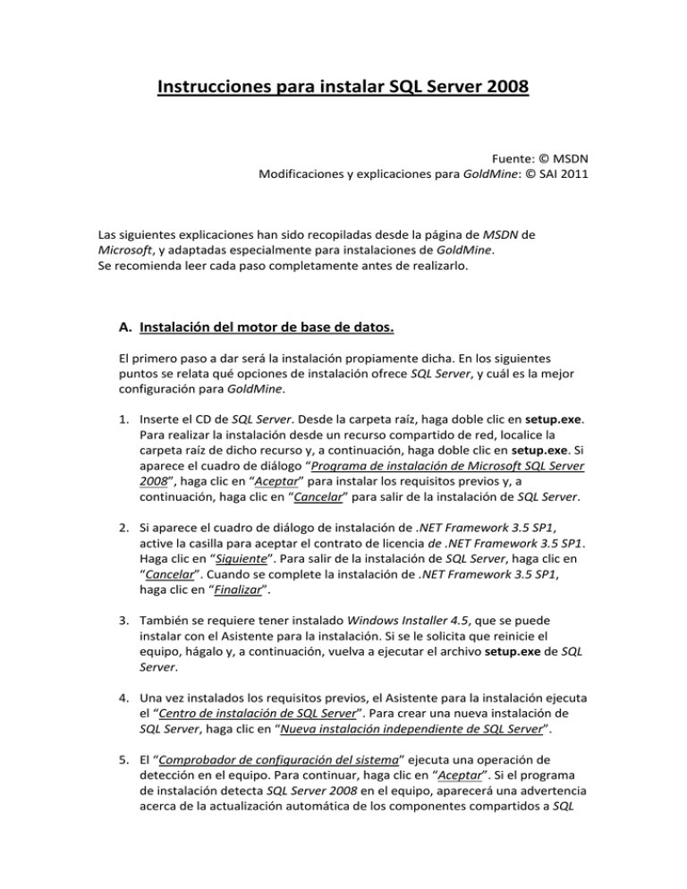 Instrucciones Para Instalar Sql Server 2008 2173