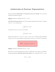 Antiderivadas de Funciones Trigonométricas