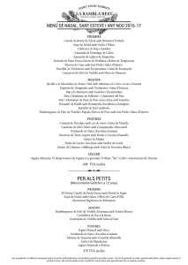 MENU DE REIS 2016 - Restaurant La Rambla